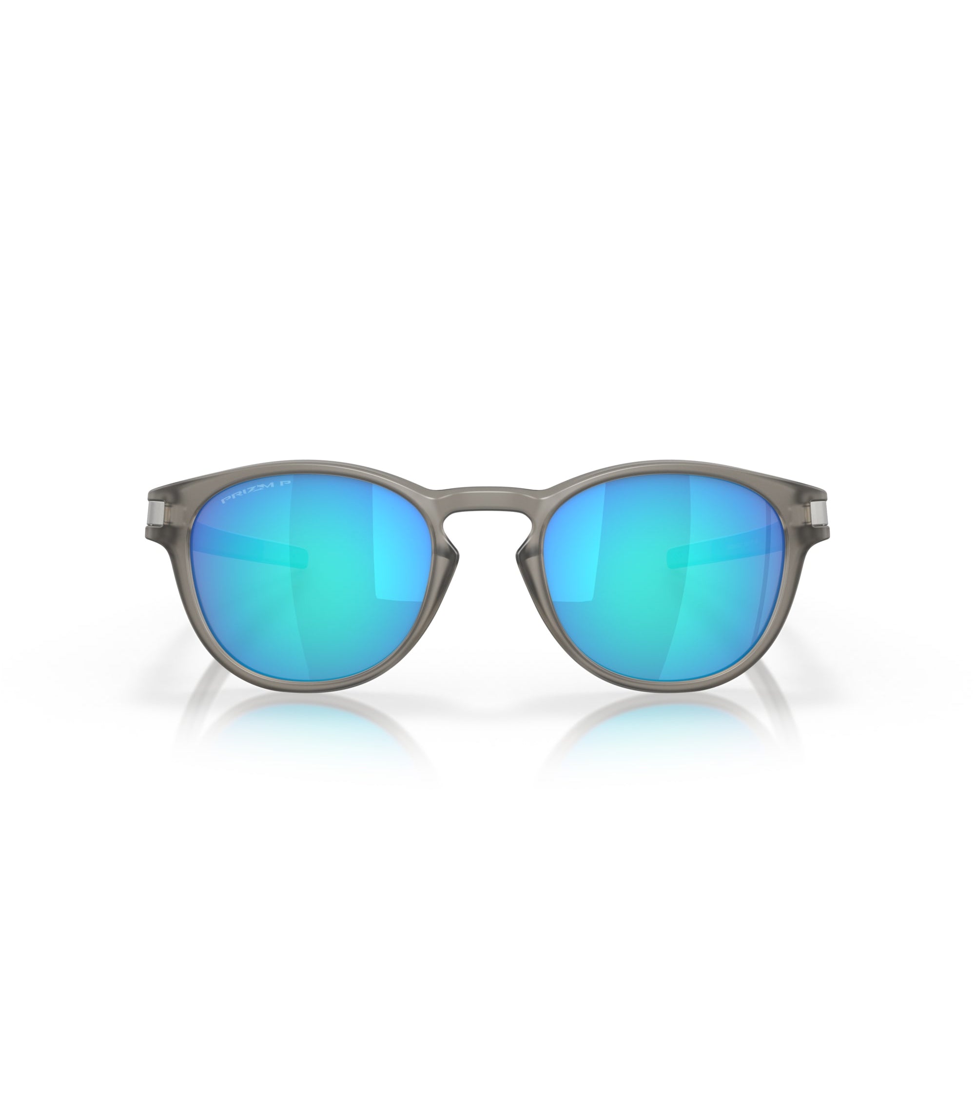 Oakley Latch Polarized Sunglasses Matte Grey Ink Prizm Sapphire Round