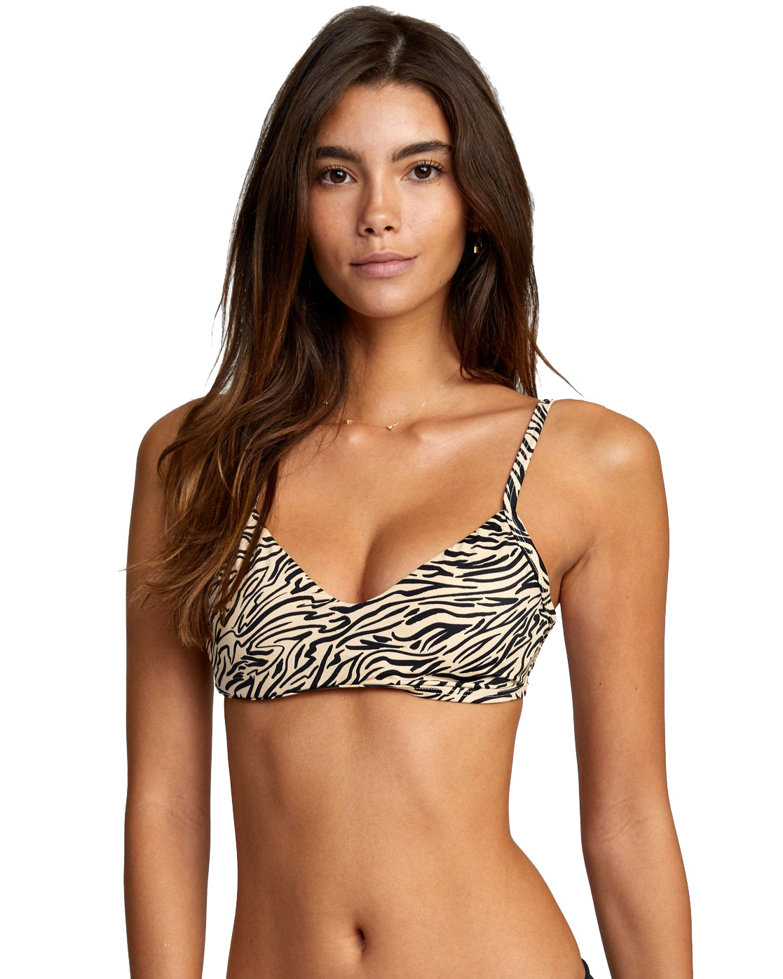 RVCA Zebra Bralette Bikini Top SAN-Sangria S