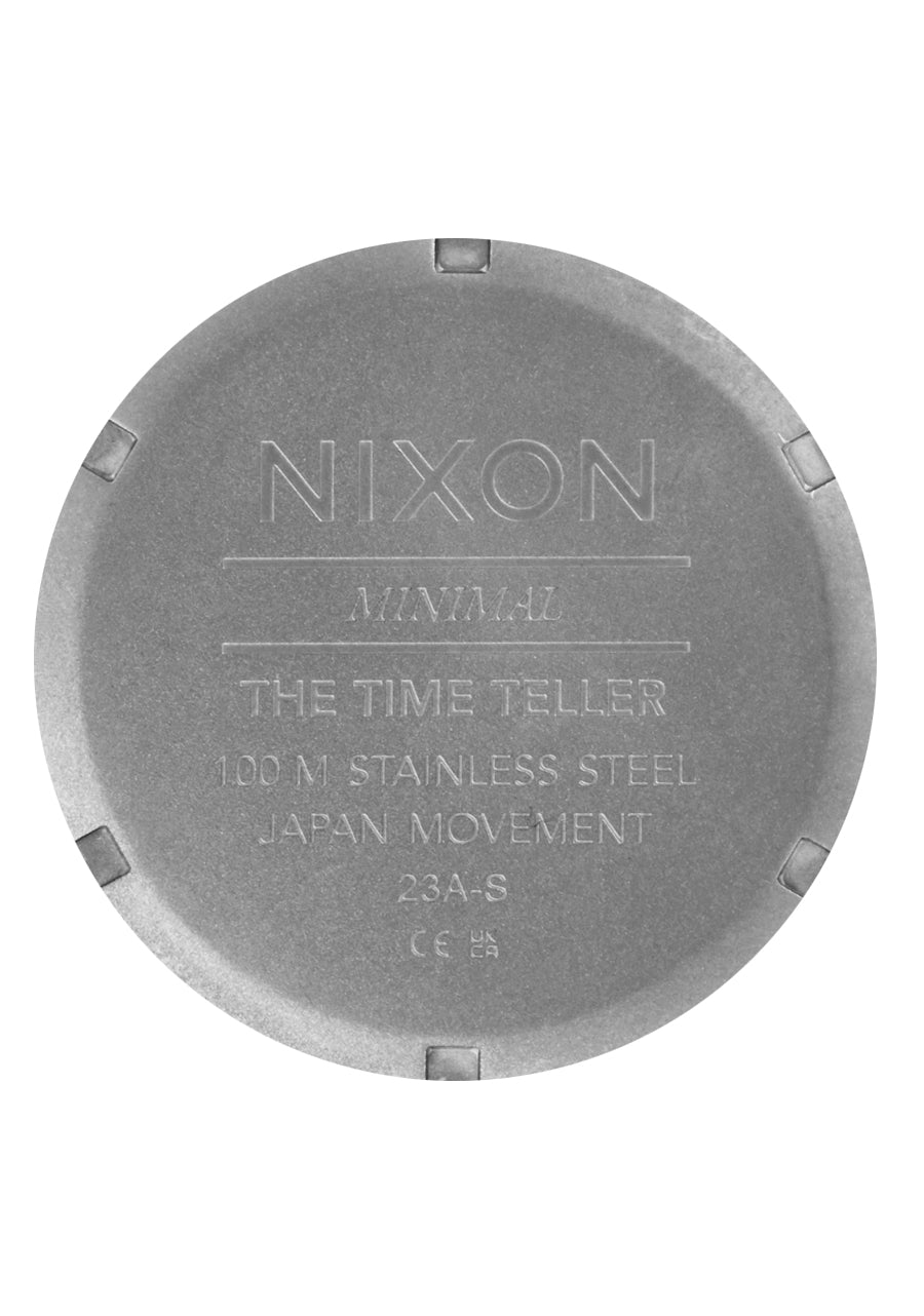 Nixon The Time Teller Leather Watch 5195-Light Gunmetal-Basalt-Sienna