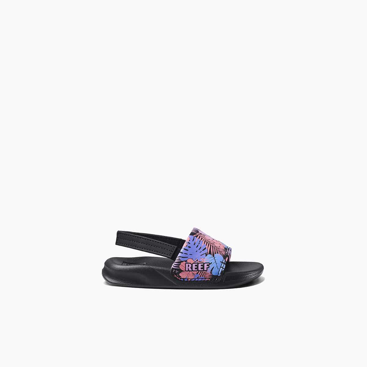 Reef Little One Slide Girls Sandal Purple Fronds 3 C