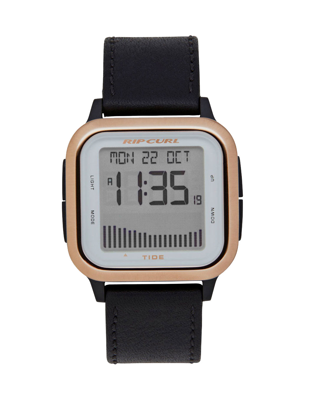 Rip Curl Next Tide Surf Leather Watch Rose Gold