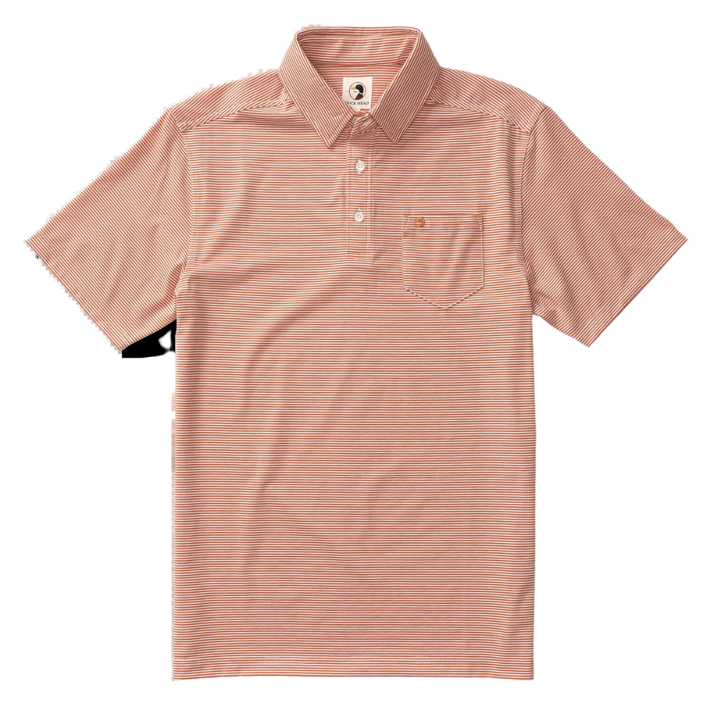 Duck Head Chapman Striped Polo Apricot Bran XL