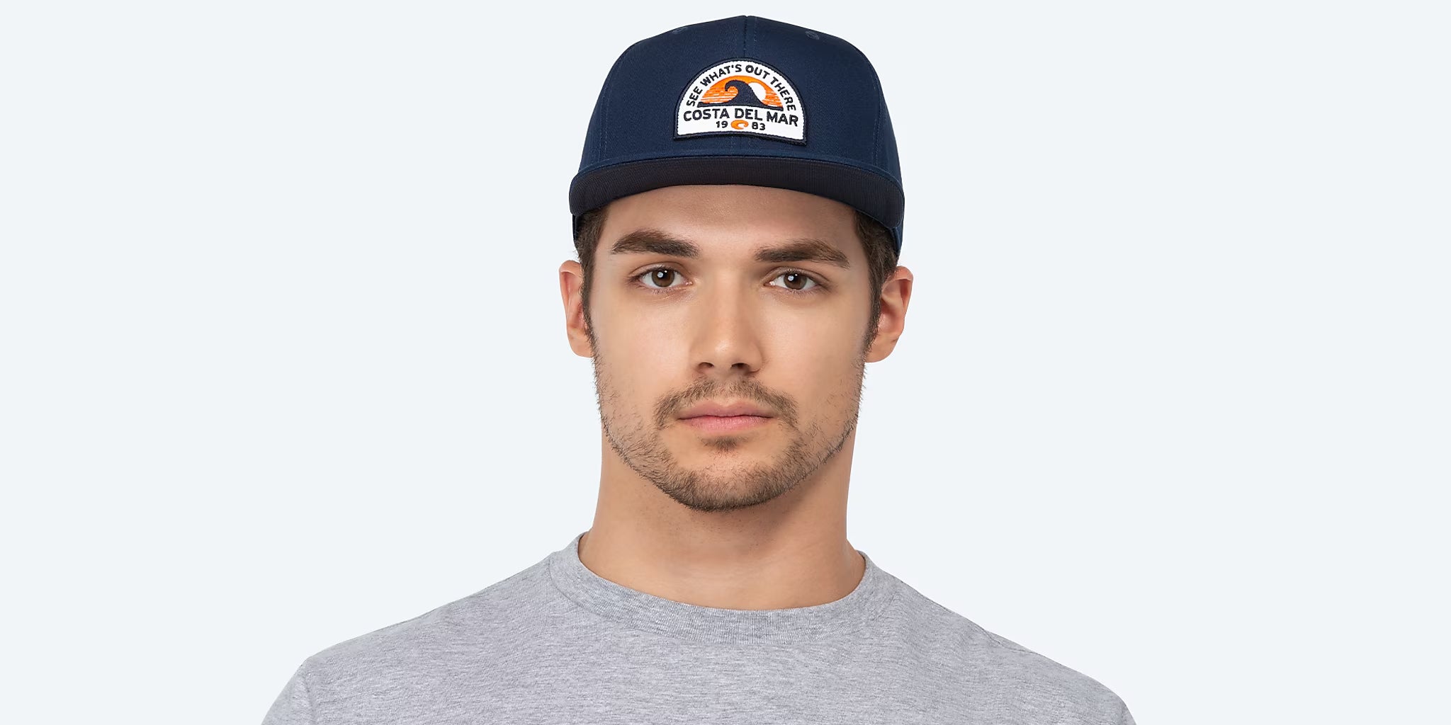 Costa Del Mar Flat Brim Hat SeeWhatsOutThere Navy