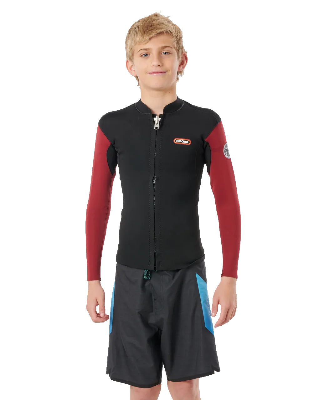Rip Curl Dawn Patrol 1.5mm Front Zip LS Boys Wetsuit Jacket
