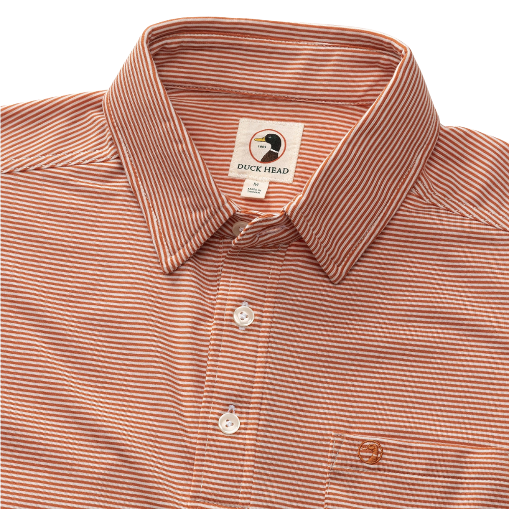 Duck Head Chapman Striped Polo Apricot Bran L
