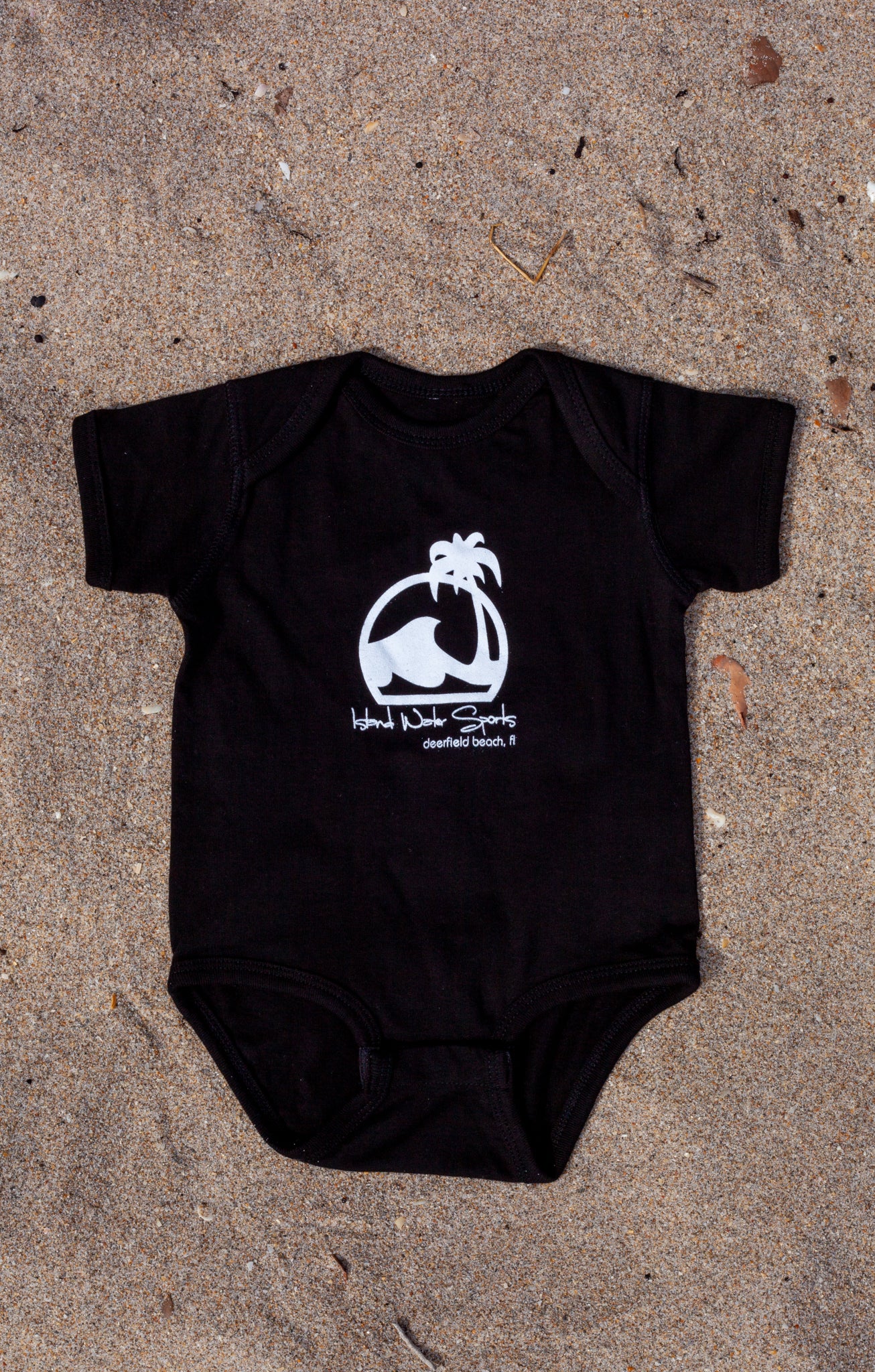 Island Water Sports Script DFB Baby Onesie Black-White 18M