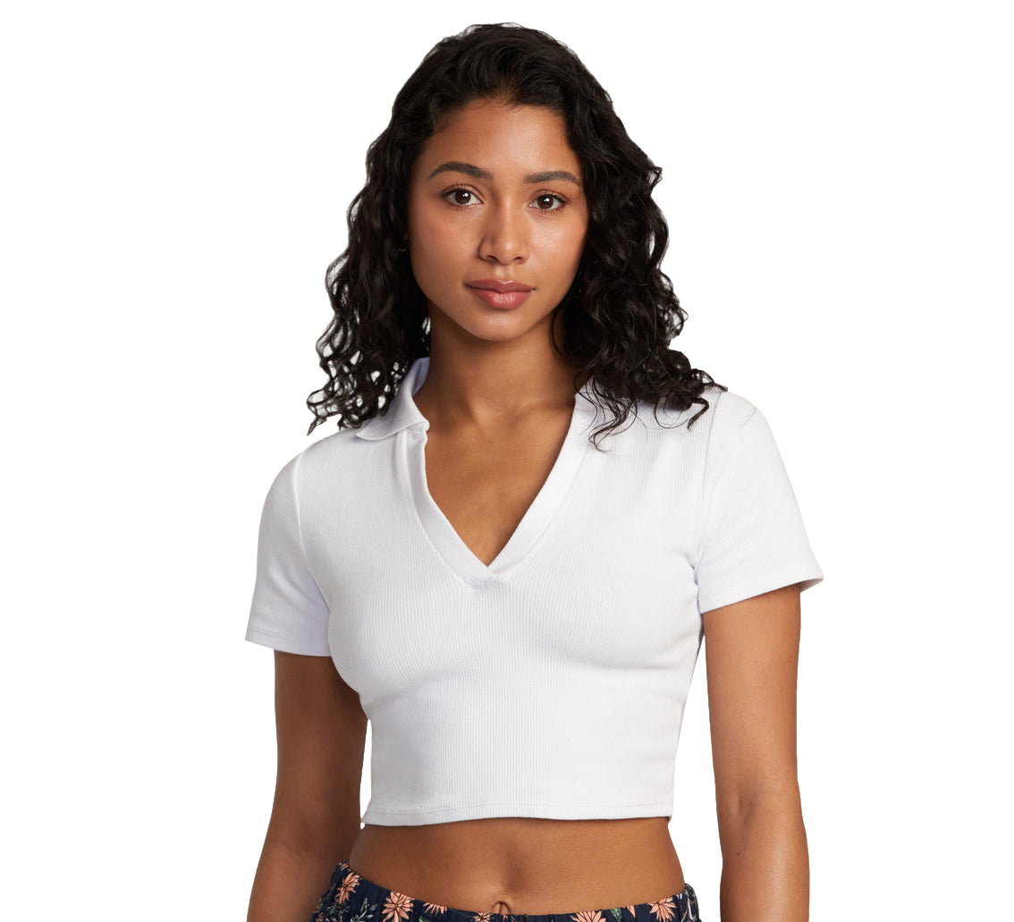 RVCA Chase Knit Polo WHT XS
