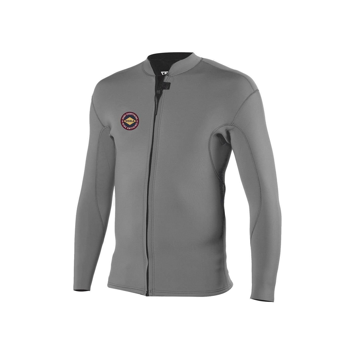 Vissla Solid Sets 2mm Front Zip Wetsuit Jacket GRY-Grey S