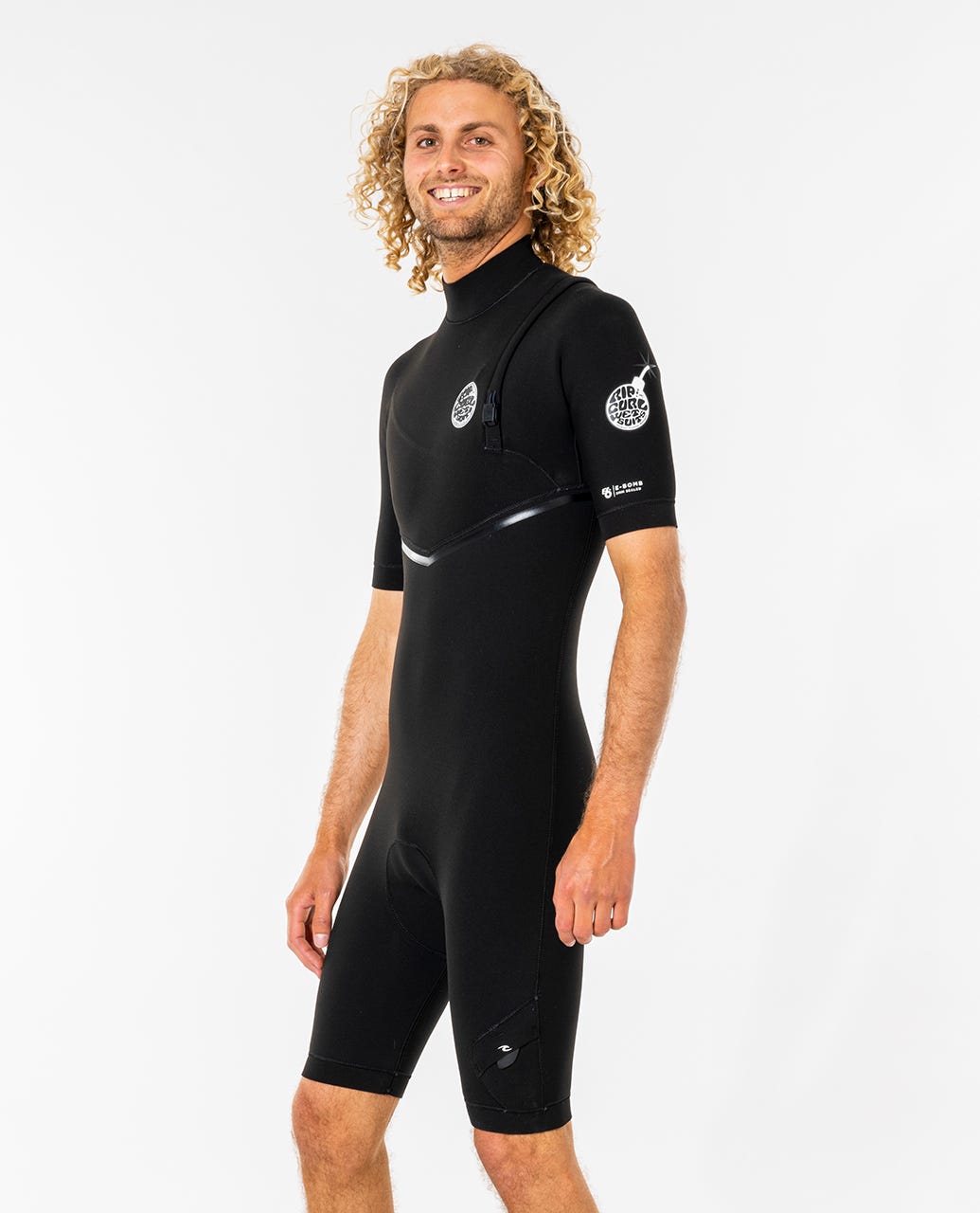 Rip Curl E-Bomb Zip Free 2mm SS Springsuit 0090-Black M-Tall