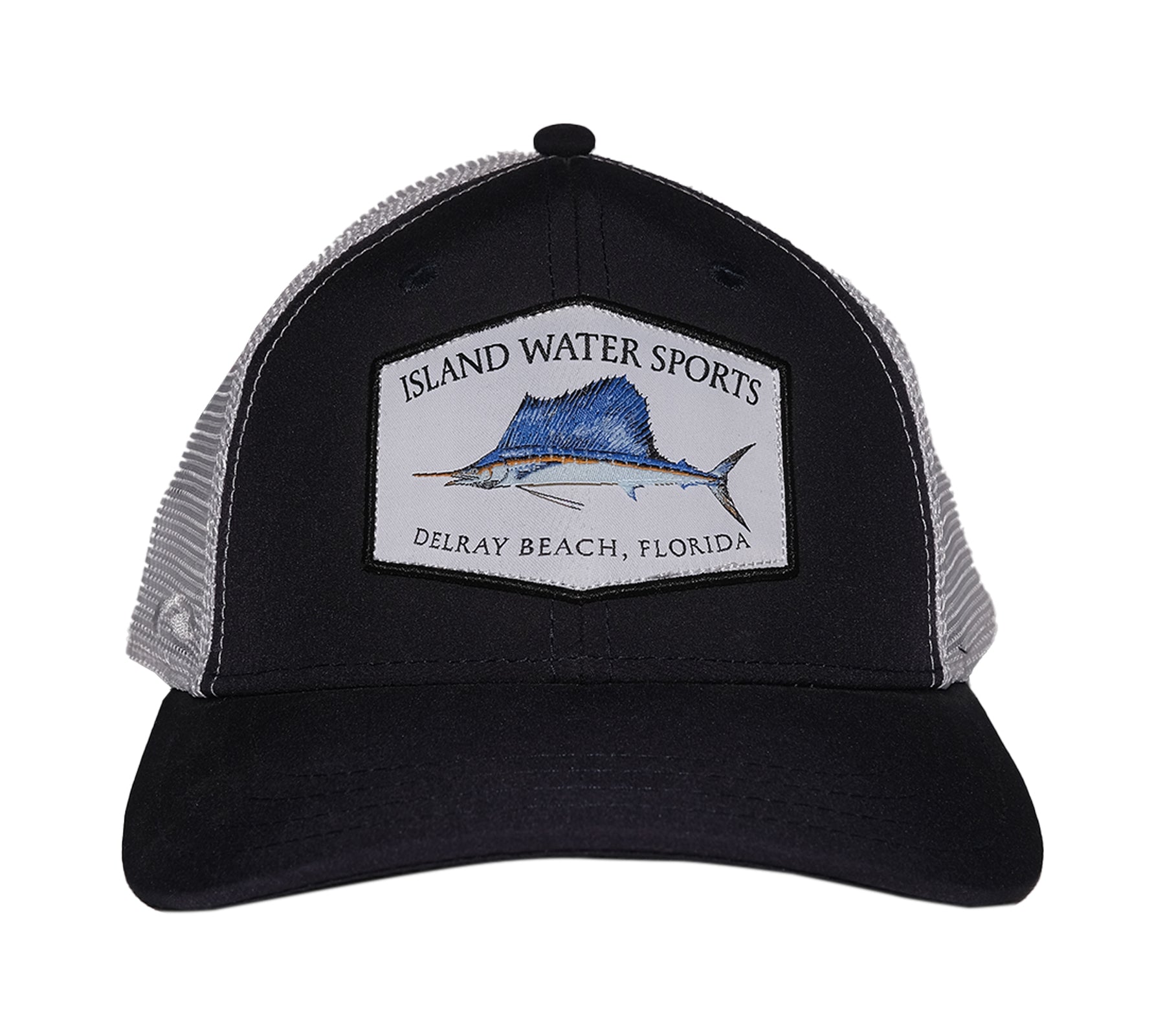 Island Water Sports Delray Beach Baseball Hat Marlin Navy