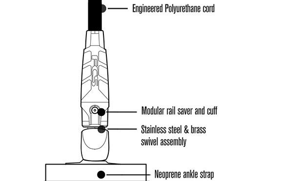 FCS Essential SUP Leash Black 10ft0in Ankle