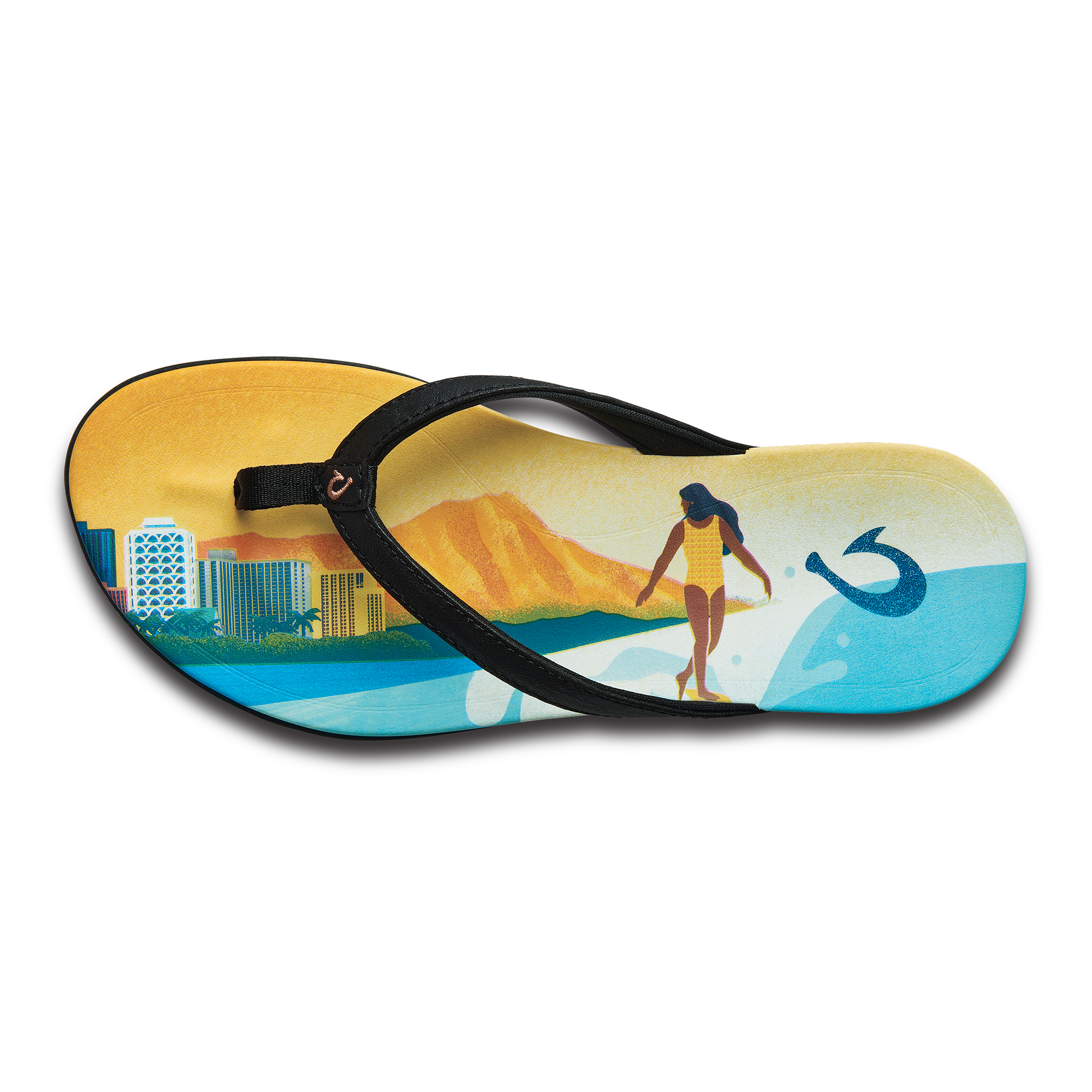 Olukai Ho Opio Pae Womens Sandal 407Q-Black-Pae 6