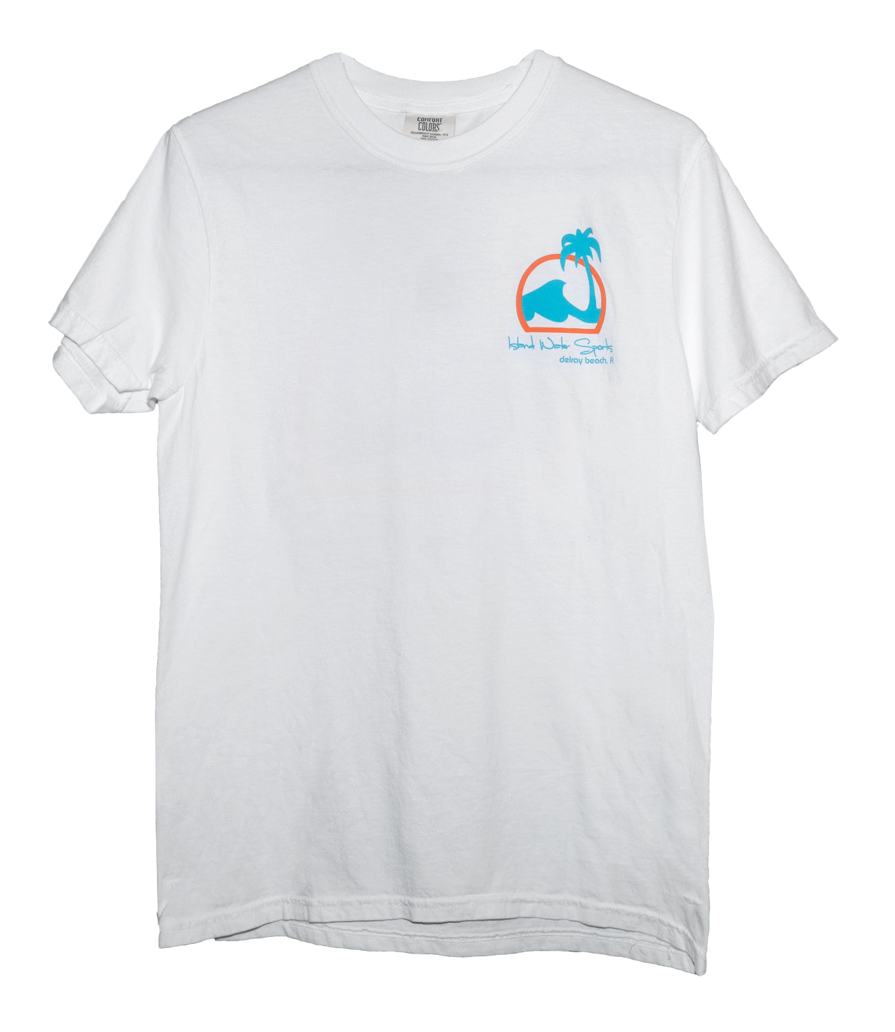 Island Water Sports Script Logo Delray S/S Tee White-Blue-Orange M