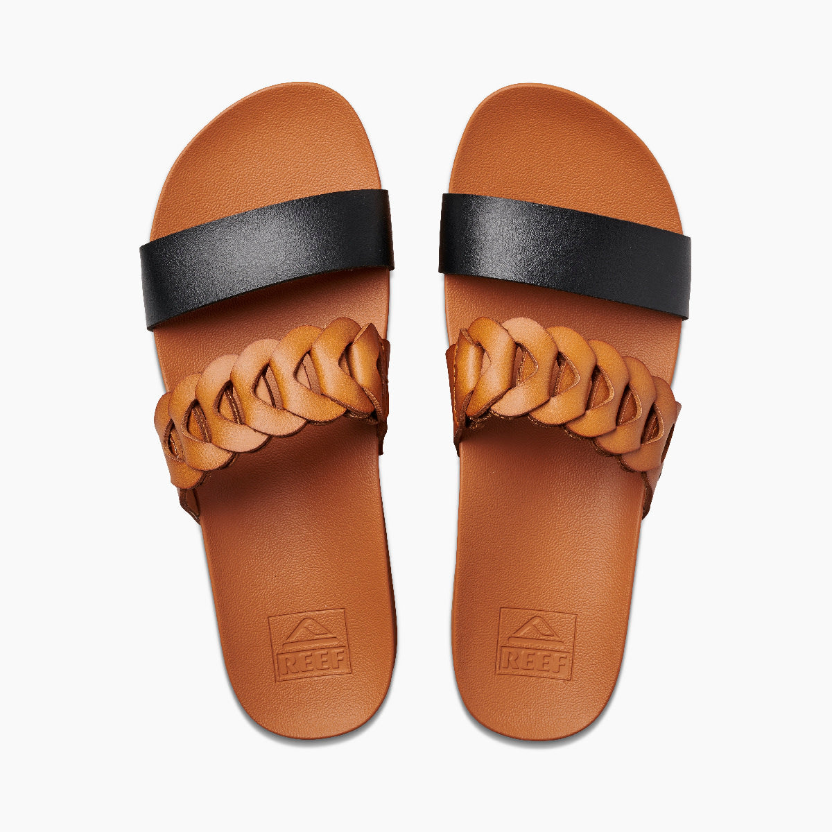 Reef Cushion Vista Hi Twist Womens Sandal Cognac-Black 11