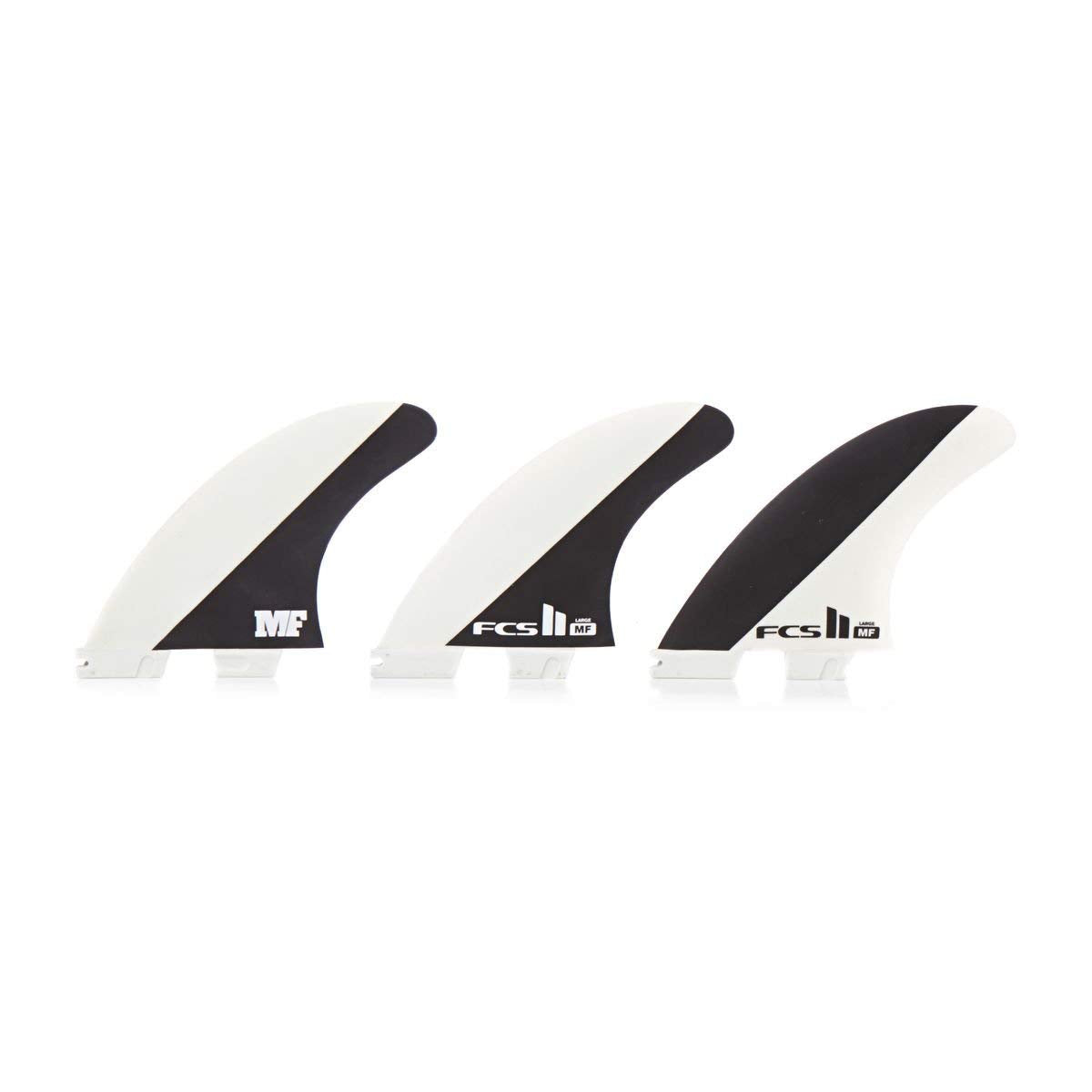 FCS 2 MF PC Tri-Fin Set Black-White L