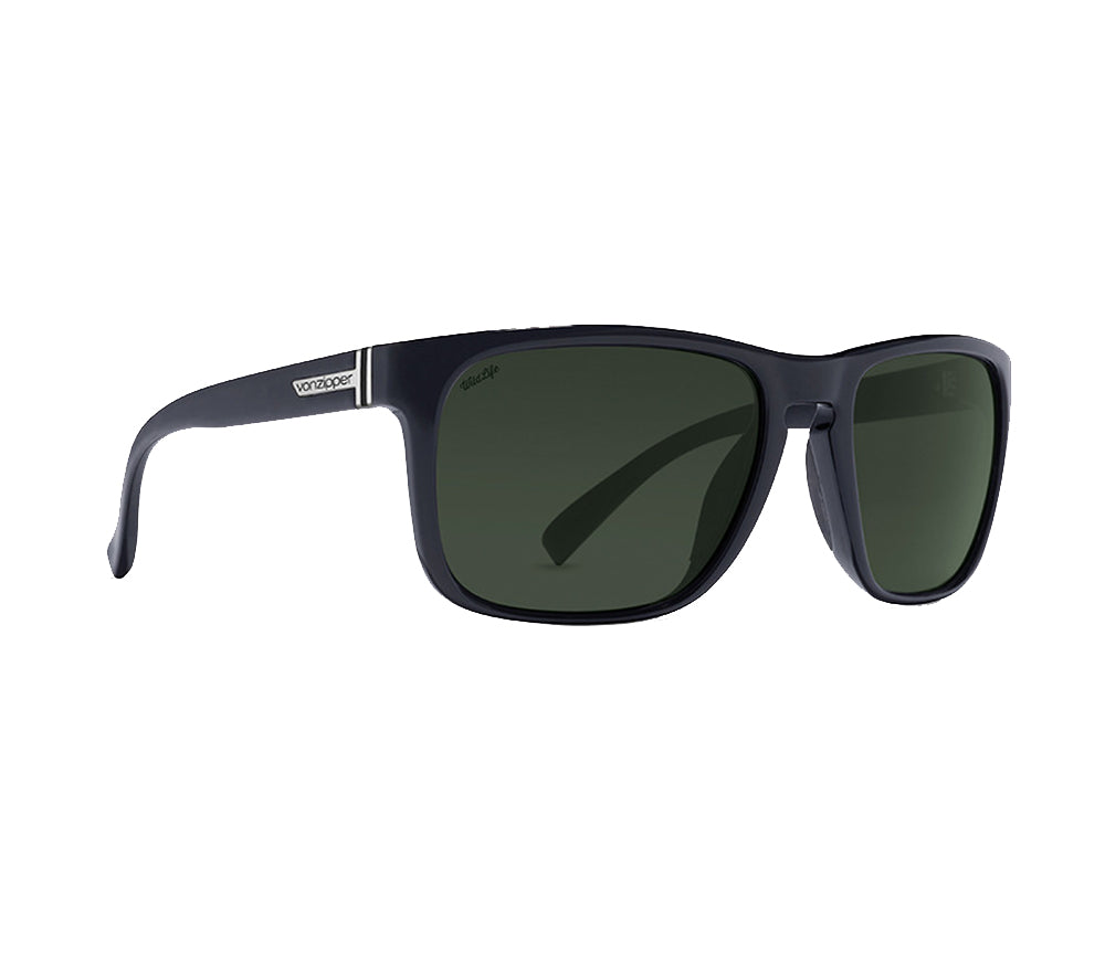 Von Zipper Lomax Polarized Sunglasses BlackGloss WildlifeGreyGlass Square