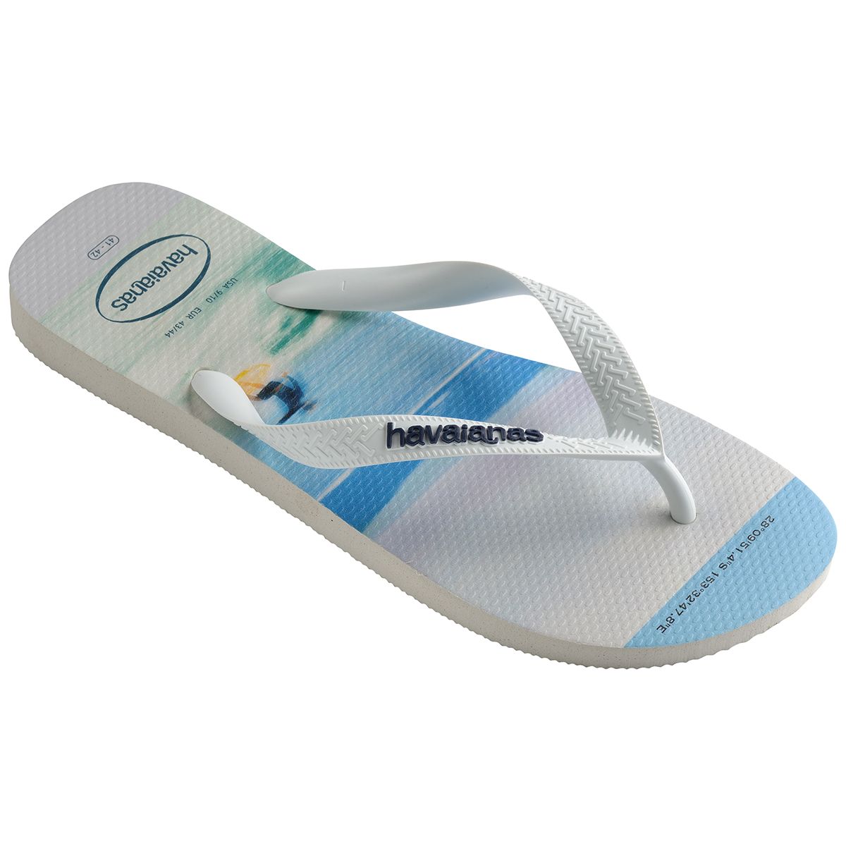 Havaianas Hype Mens Sandal 0175-White-White-Navy Blue 9