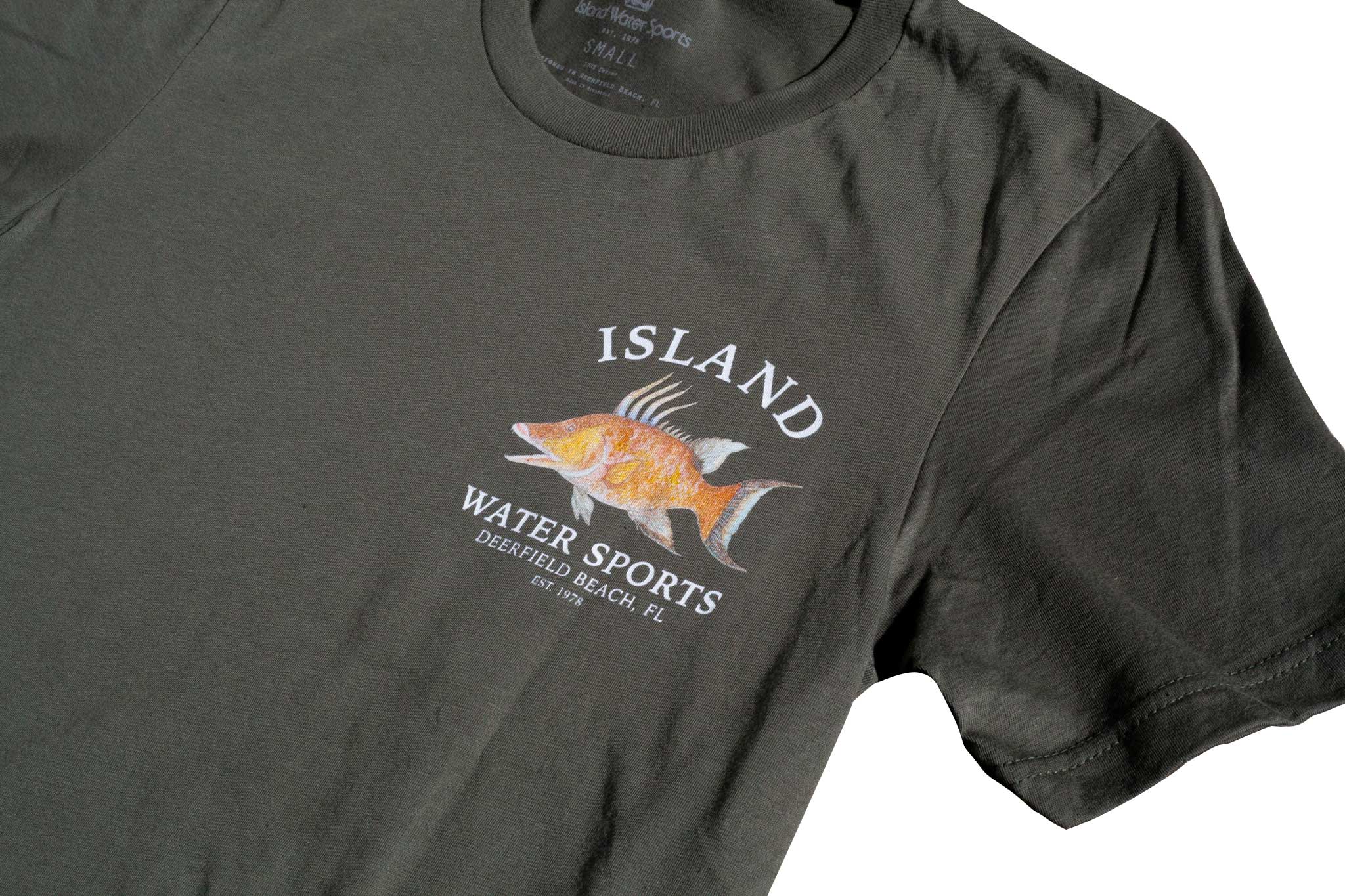 Island Water Sports Hogfish SS Tee MilitaryGreen XL