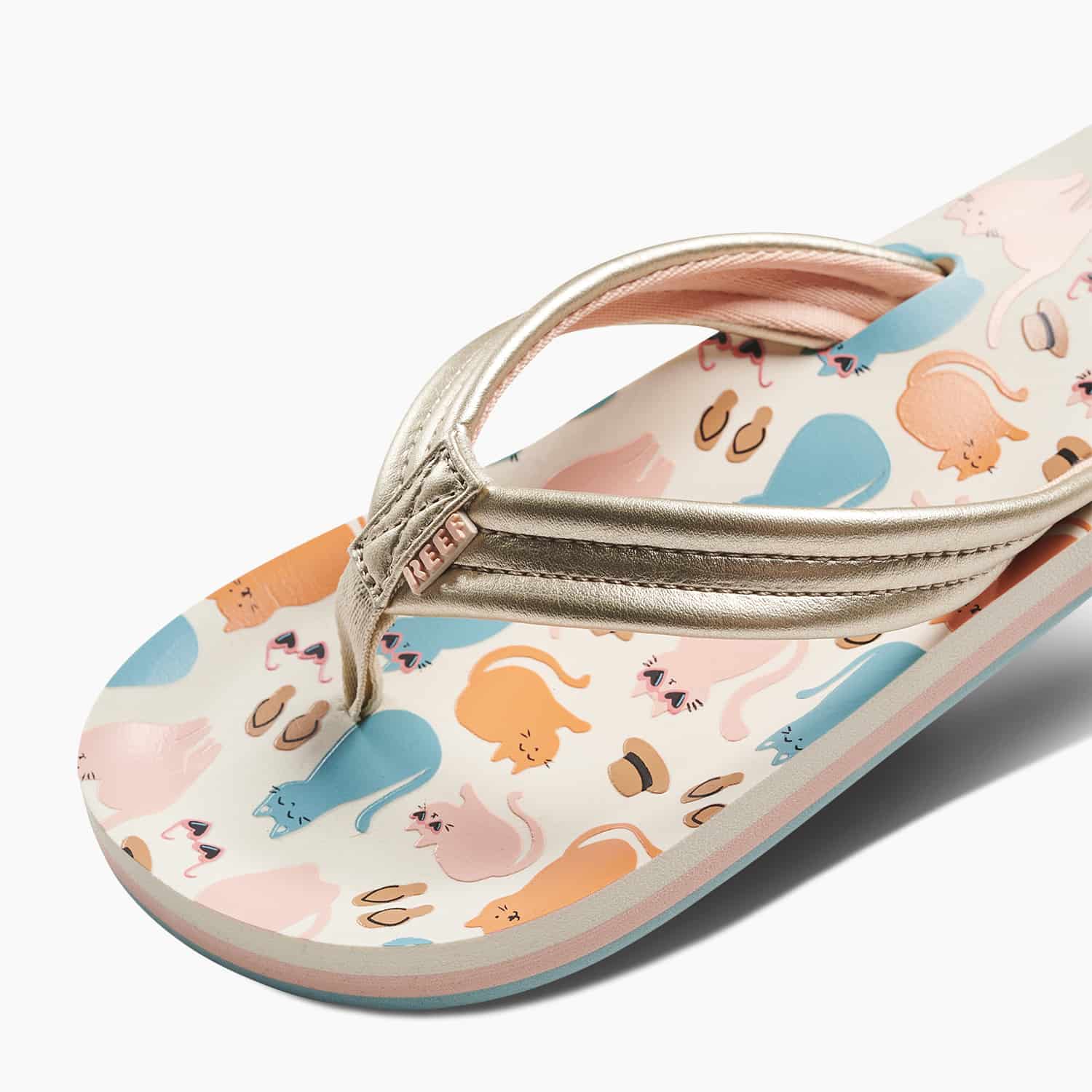 Reef Ahi Girls Sandal Cool Cats 5 Y