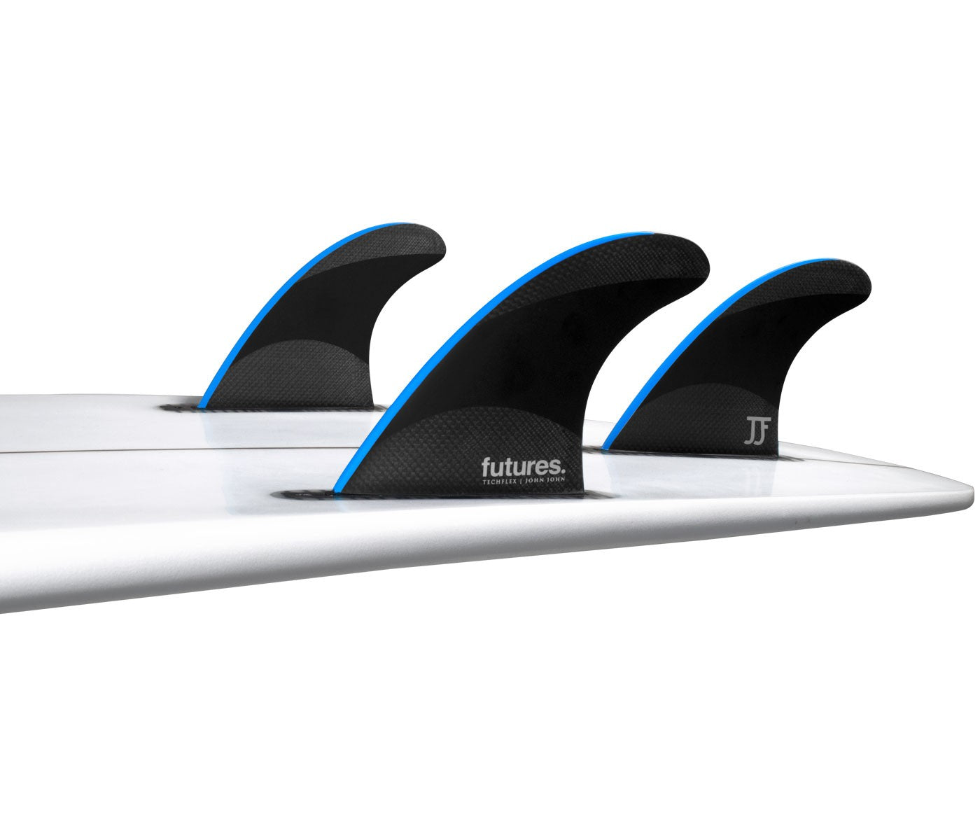 Futures Fins JJF-2 Techflex Thruster Fin Set Black-Neon Blue S