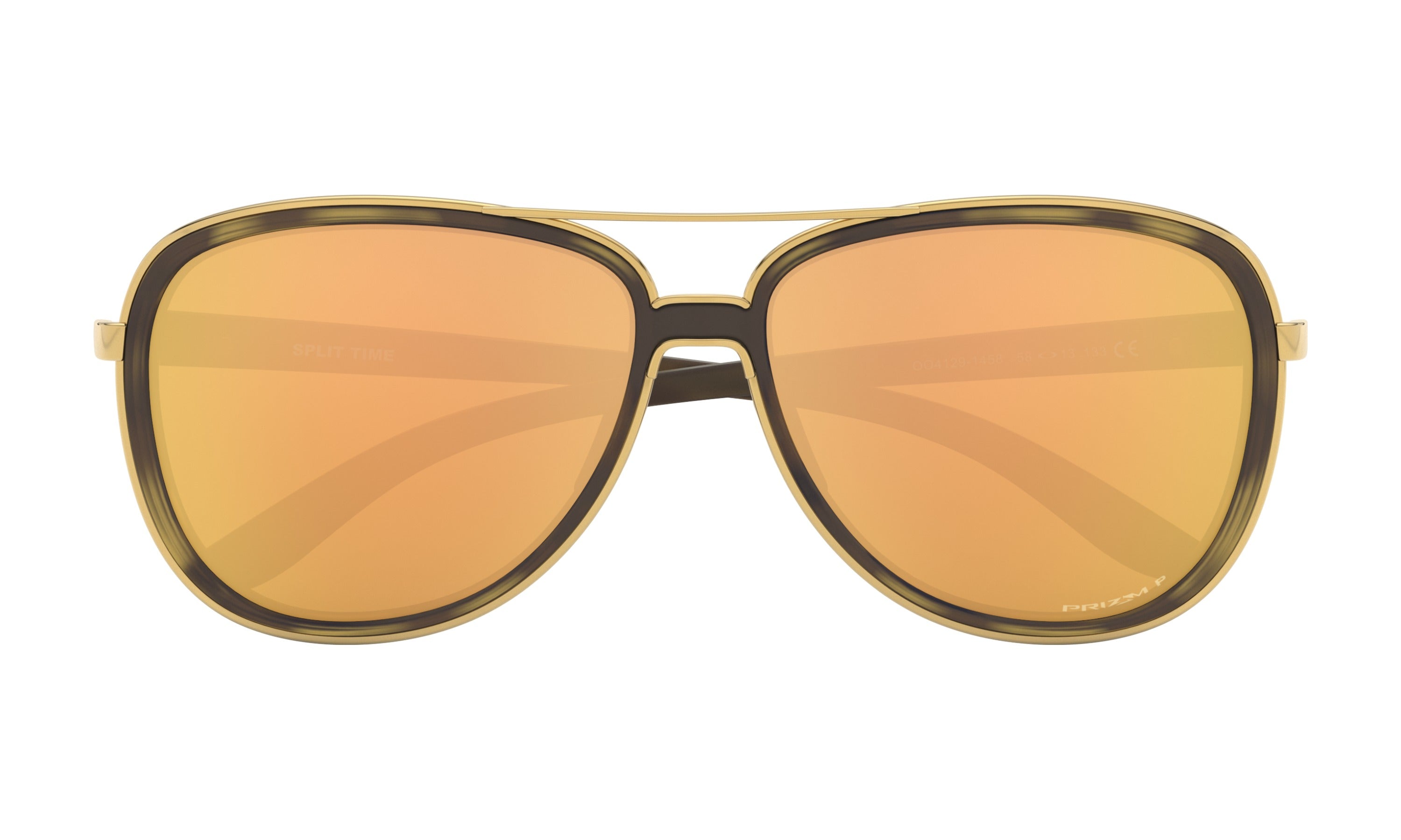 Oakley Split Time Sunglasses Tort/Gold Prizm Rose Gold Aviator