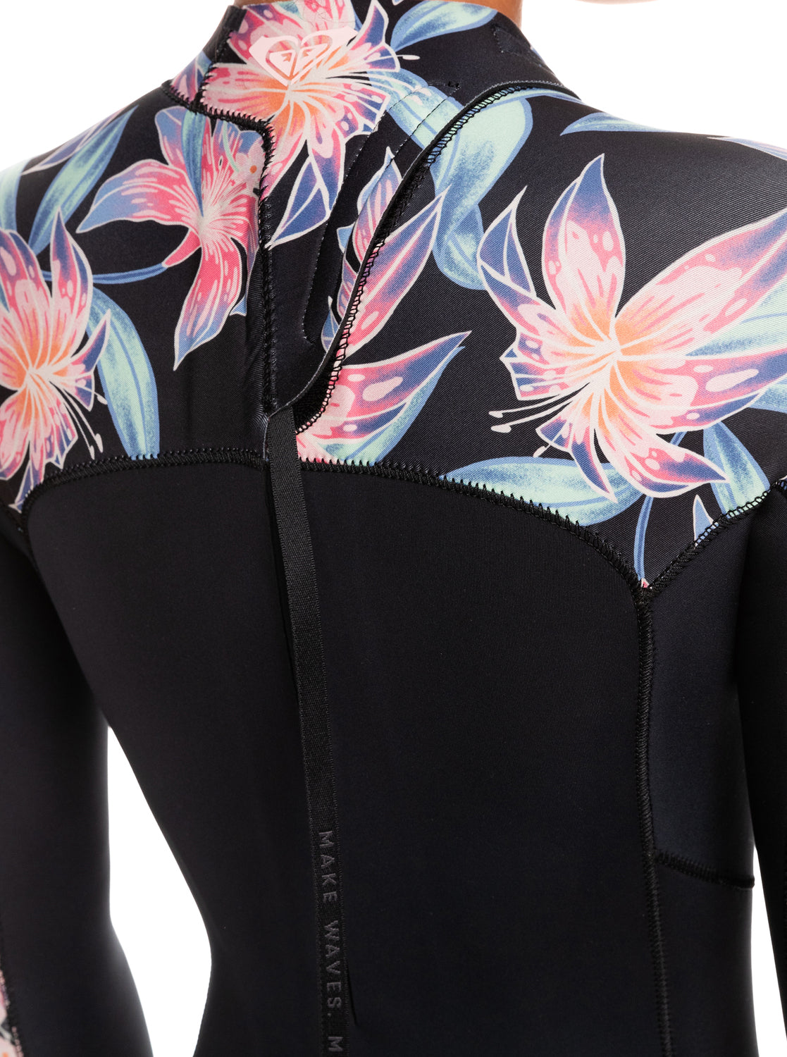 Roxy Swell Series 3/2mm GBS Back Zip Womens Fullsuit KVJ6-Anthracite-Paradise 2