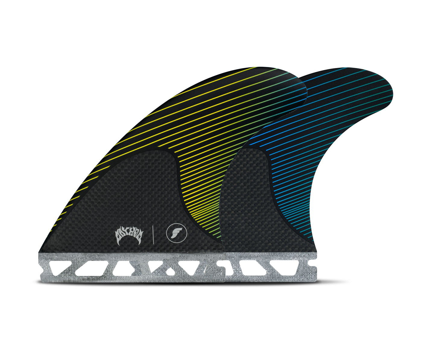 Future Fins Mayhem Honeycomb-Carbon Thruster Set Yellow-Blue Medium