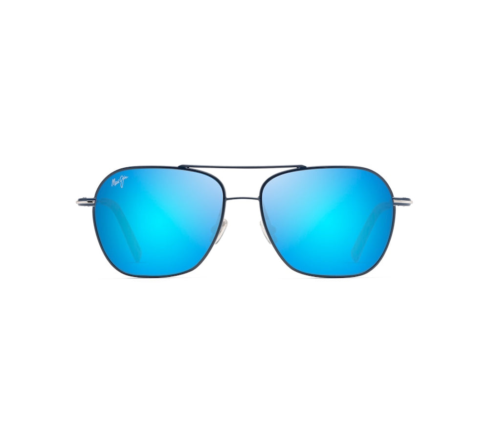 Maui Jim Mano Polarized Sunglasses DkNavyand SilverStripe BlueHawaii