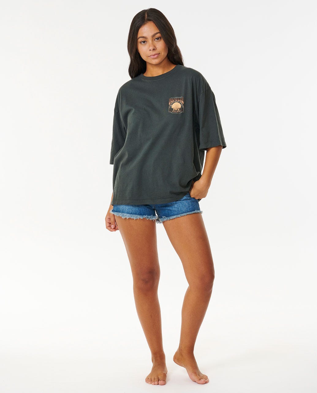 Rip Curl Meribella Heritage Tee 8264-Washed Black M