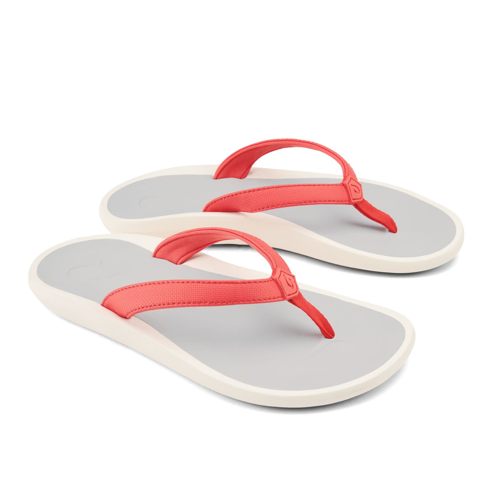 Olukai Pi oe Womens Sandal HCDW-Hot Coral-Mist Grey 11