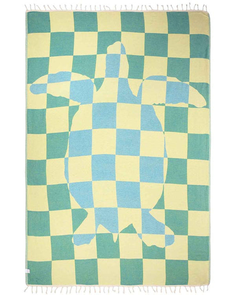 Sand Cloud Blanket TurtleCheckmate Aqua