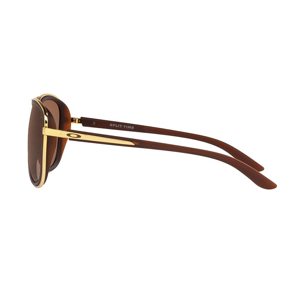 Oakley Split Time Polarized Sunglasses MatteRootbeer PrizmTungsten Aviator