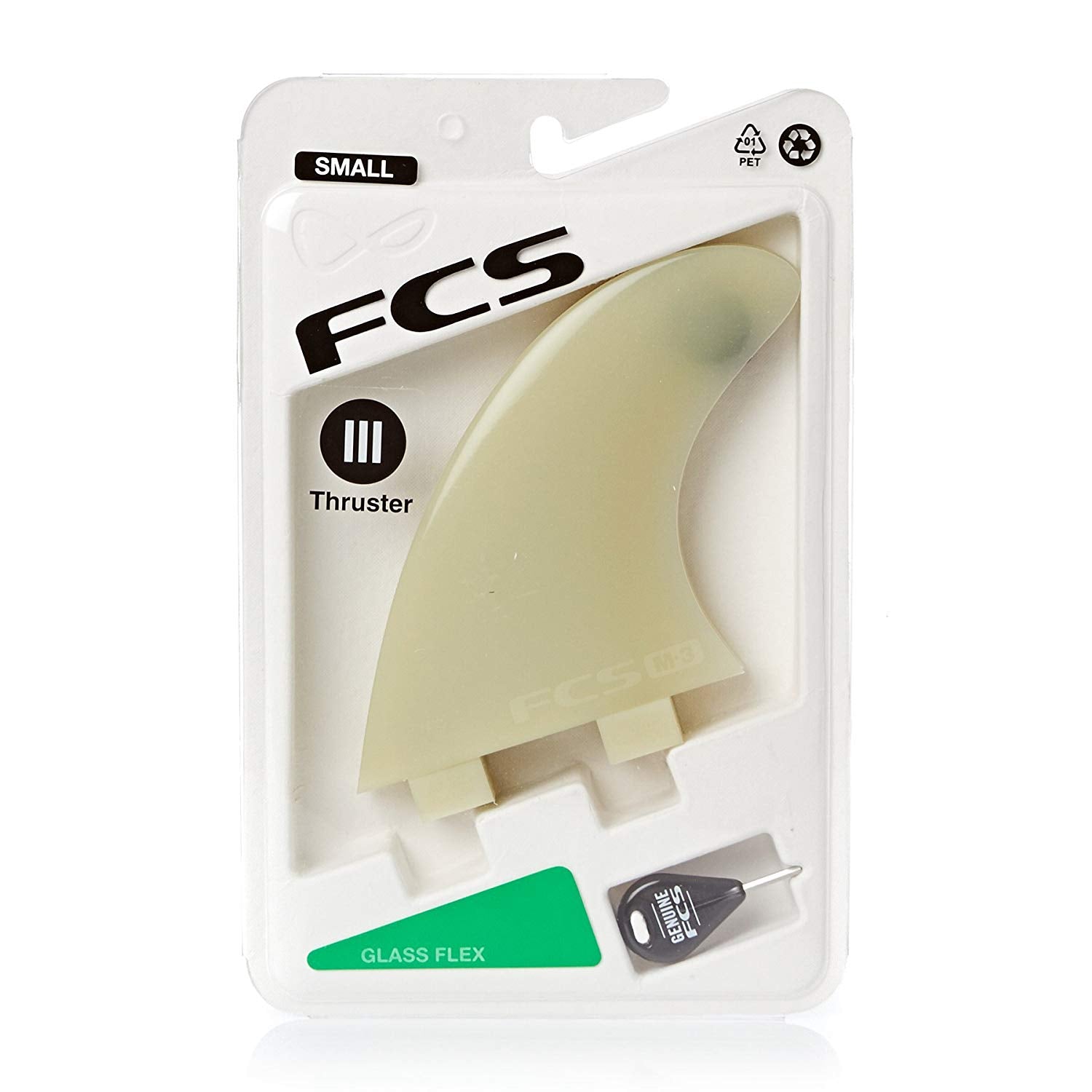 FCS M3 Natural Glass Flex Tri-Fin Set S