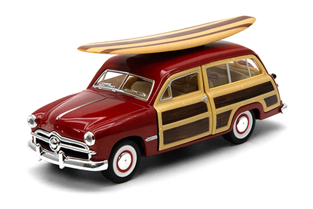 Toy Car with Surfboard 1949 Ford Woody 5"
