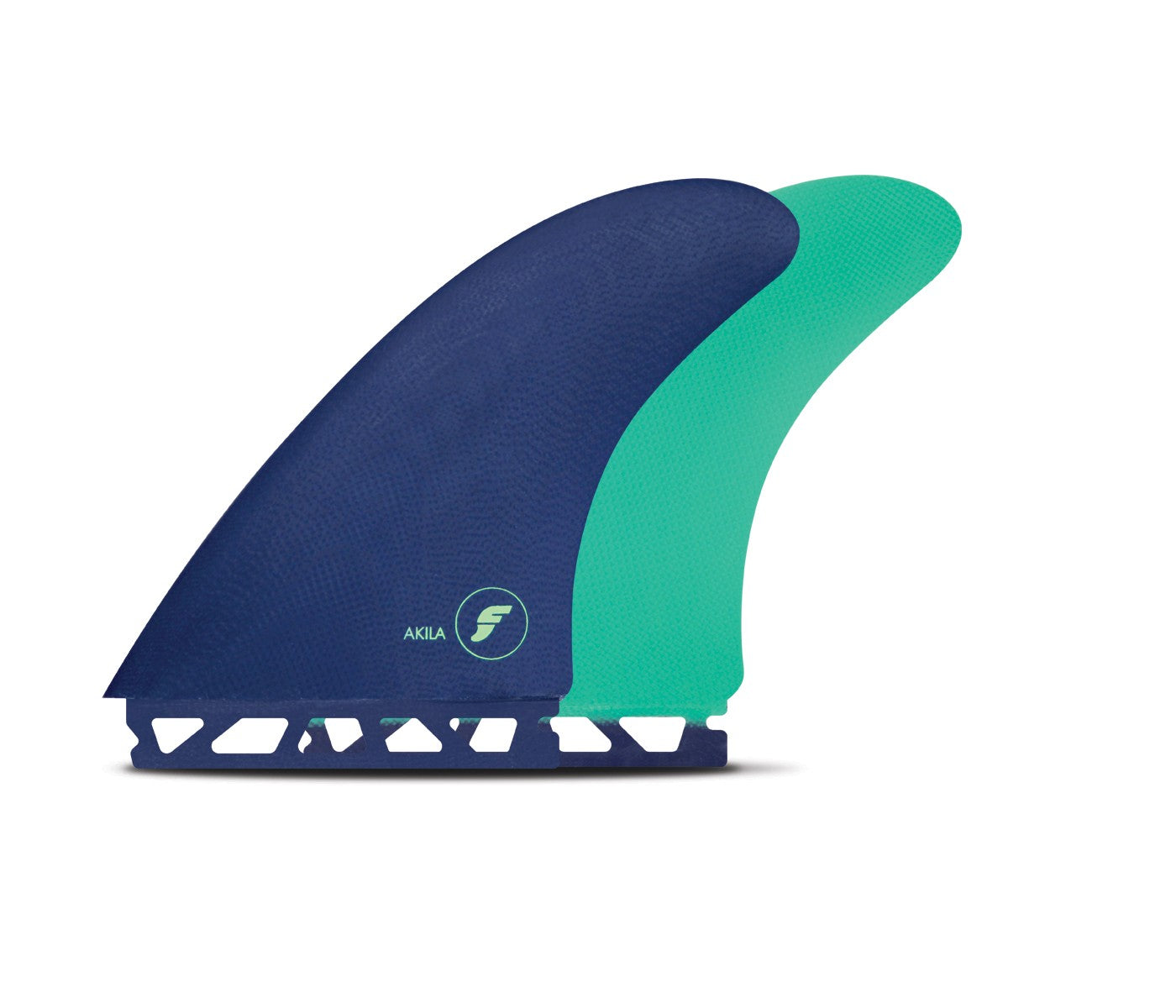 Futures Fins Akila Aipa Fiberglass Twin Fin Set Dark Purple-Mint