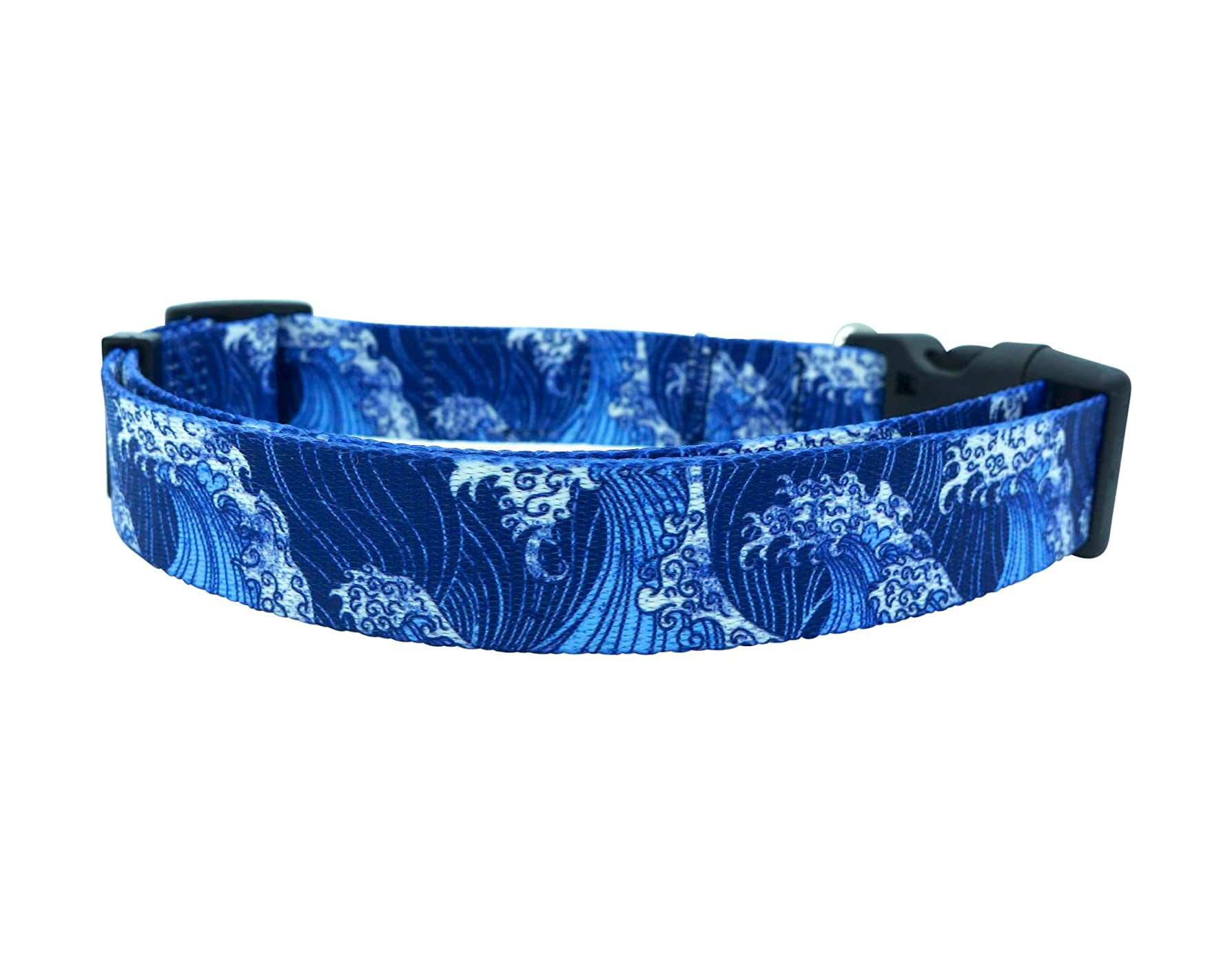 Salty Paws Surfing Dog Collar | Designs for Beach Dogs, Floral, Fishing, Surfing, Hawaiian, BlueWave S