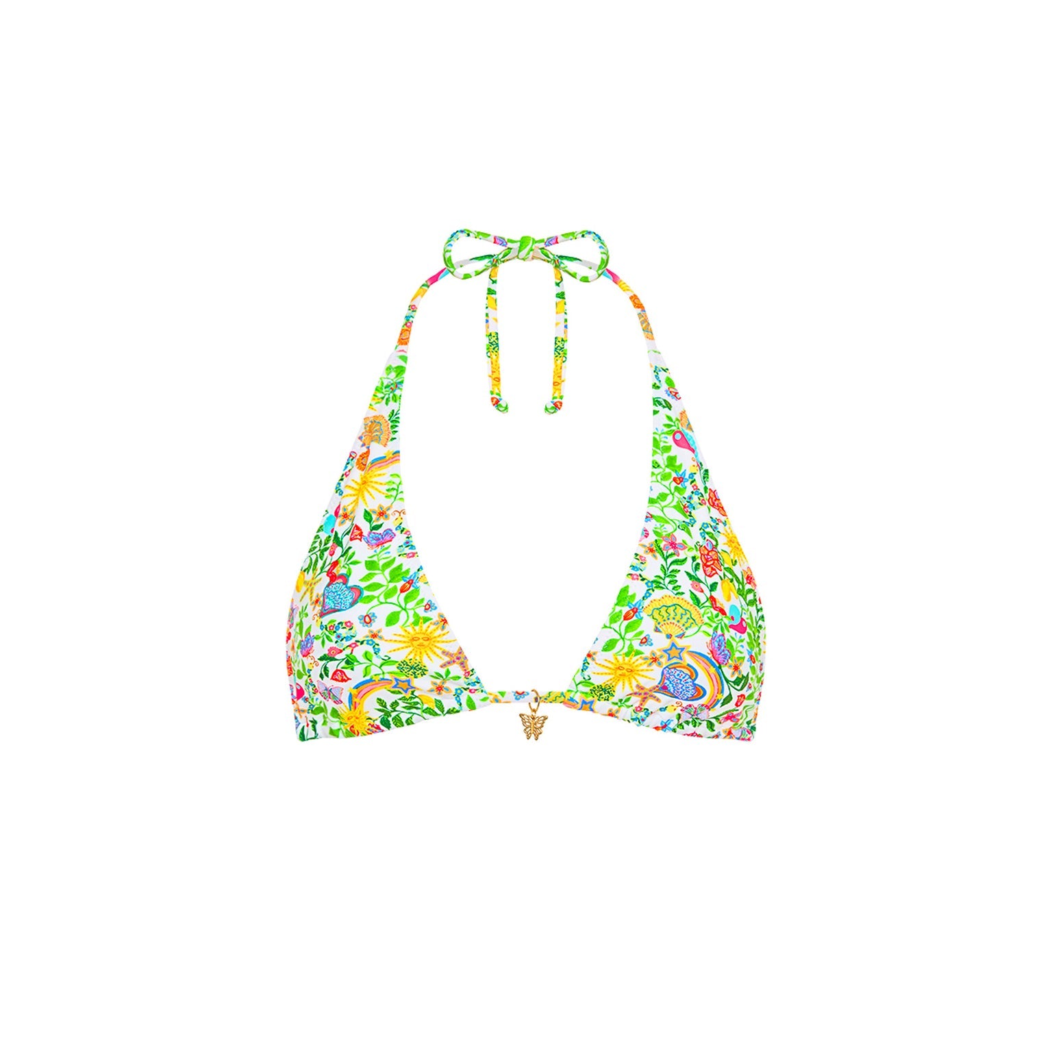 Kulani Kini Classic Tie Halter Bikini Top DesertDisco S