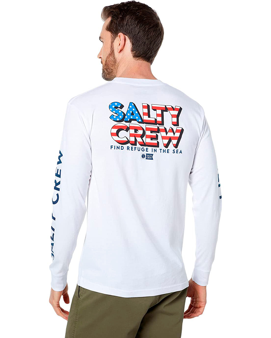 Salty Crew Stars and Stripes LS Tee White M