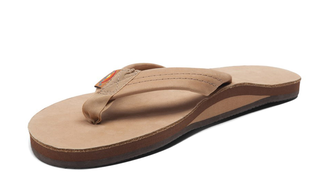 Rainbow Single Layer Leather Mens Sandal Sierra Brown M