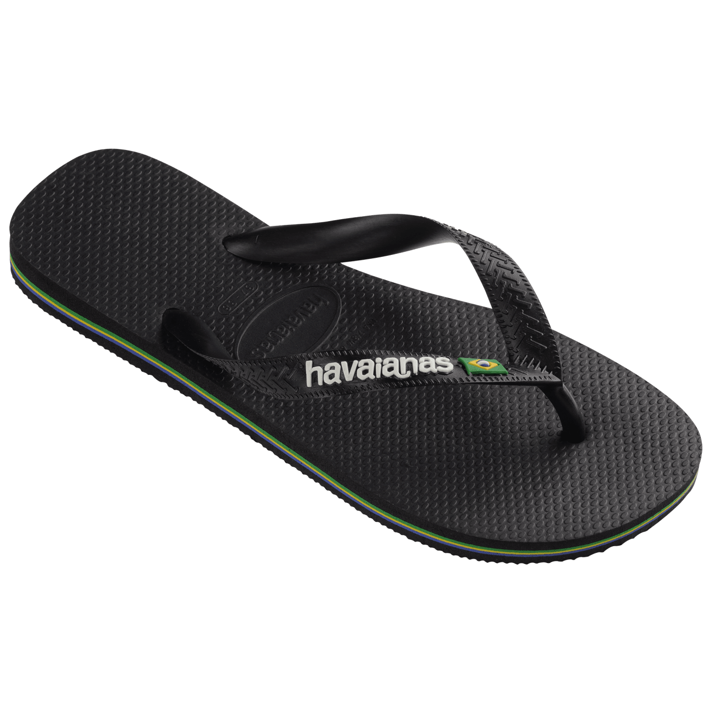 Havaianas Brazil Logo Mens Sandal 1069-Black-Black23 8