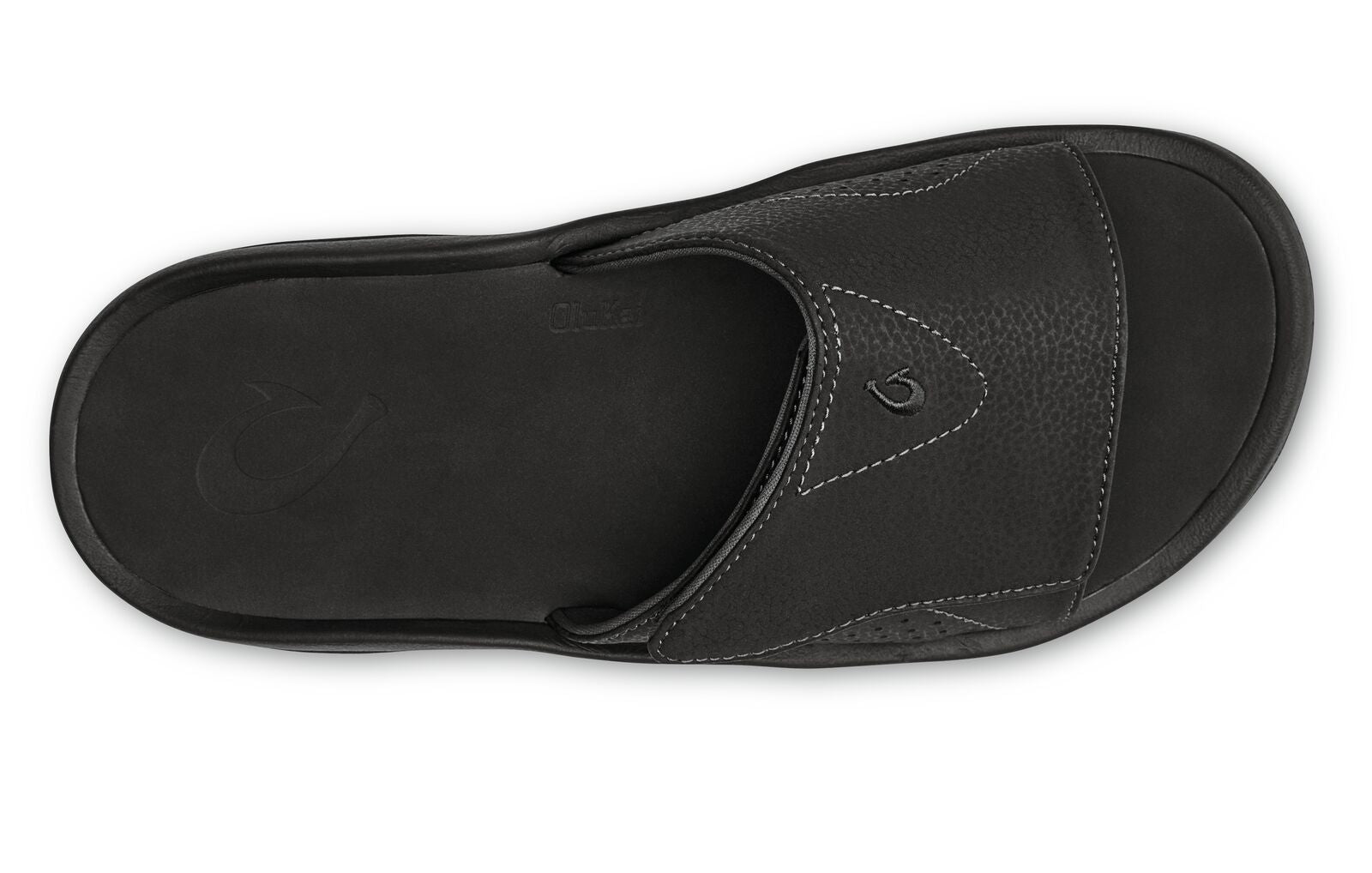 Olukai Nalu Slide Mens Sandal 4040-Black-Black 10
