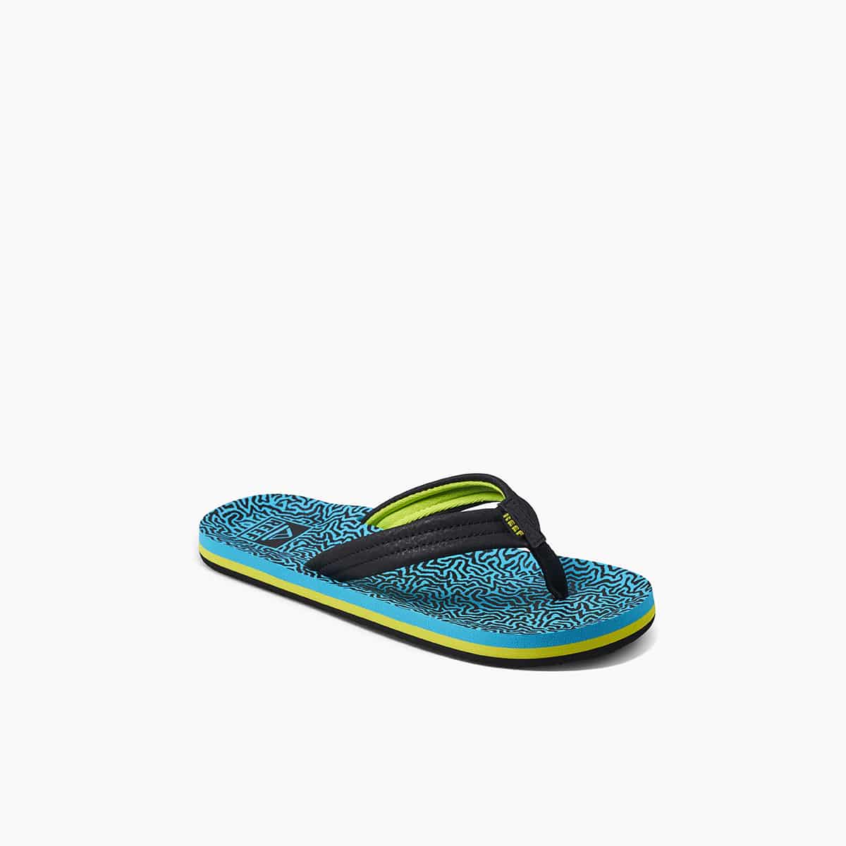 Reef Ahi Boys Sandal Blue Coral 4 Y
