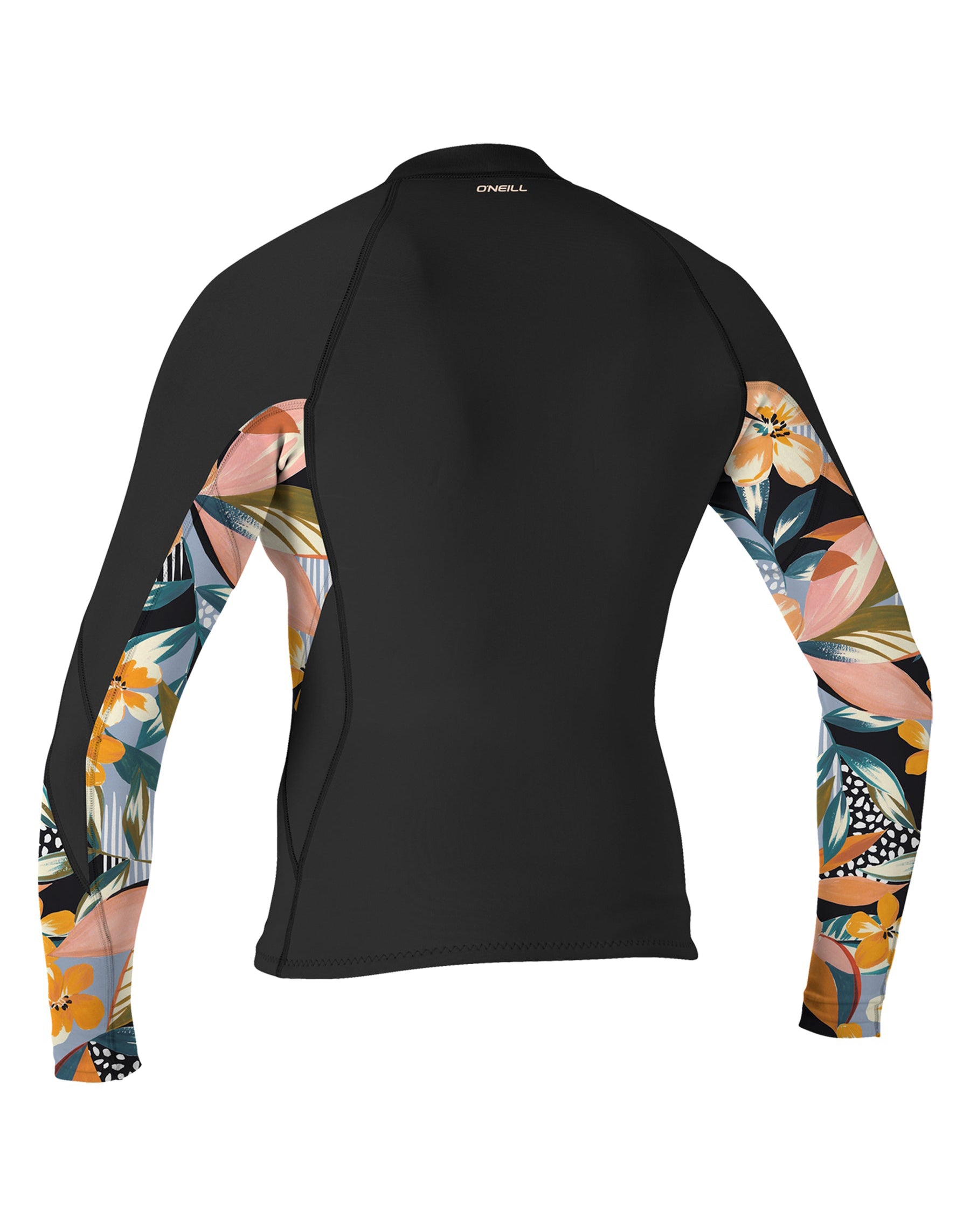 O Neill Bahia 1/0.5mm Womens Front Zip Wetsuit Jacket HW5-Black-Demiflor-Black 4