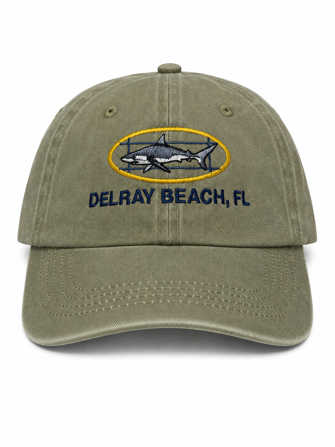 SA Shark Kids Hat KhakiNavy-Delray OS