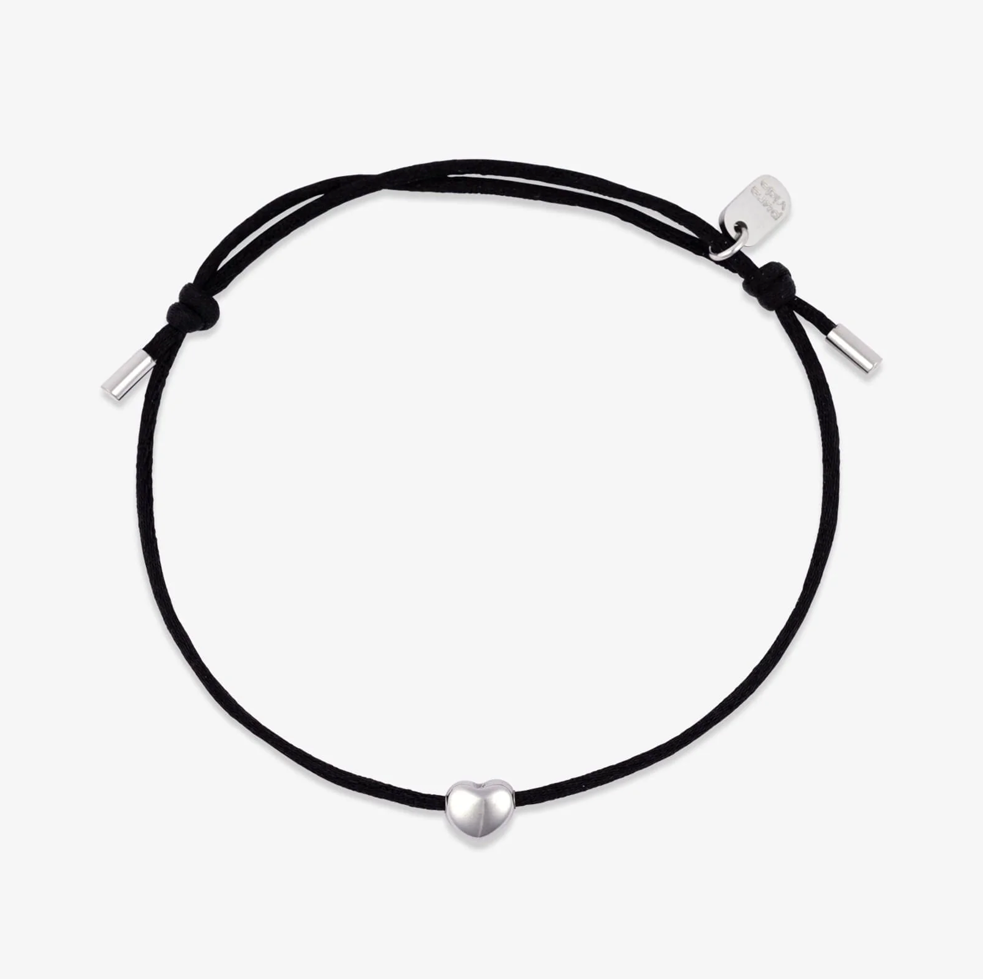 Pura Vida Lydia Charm with Heart Bracelet Black