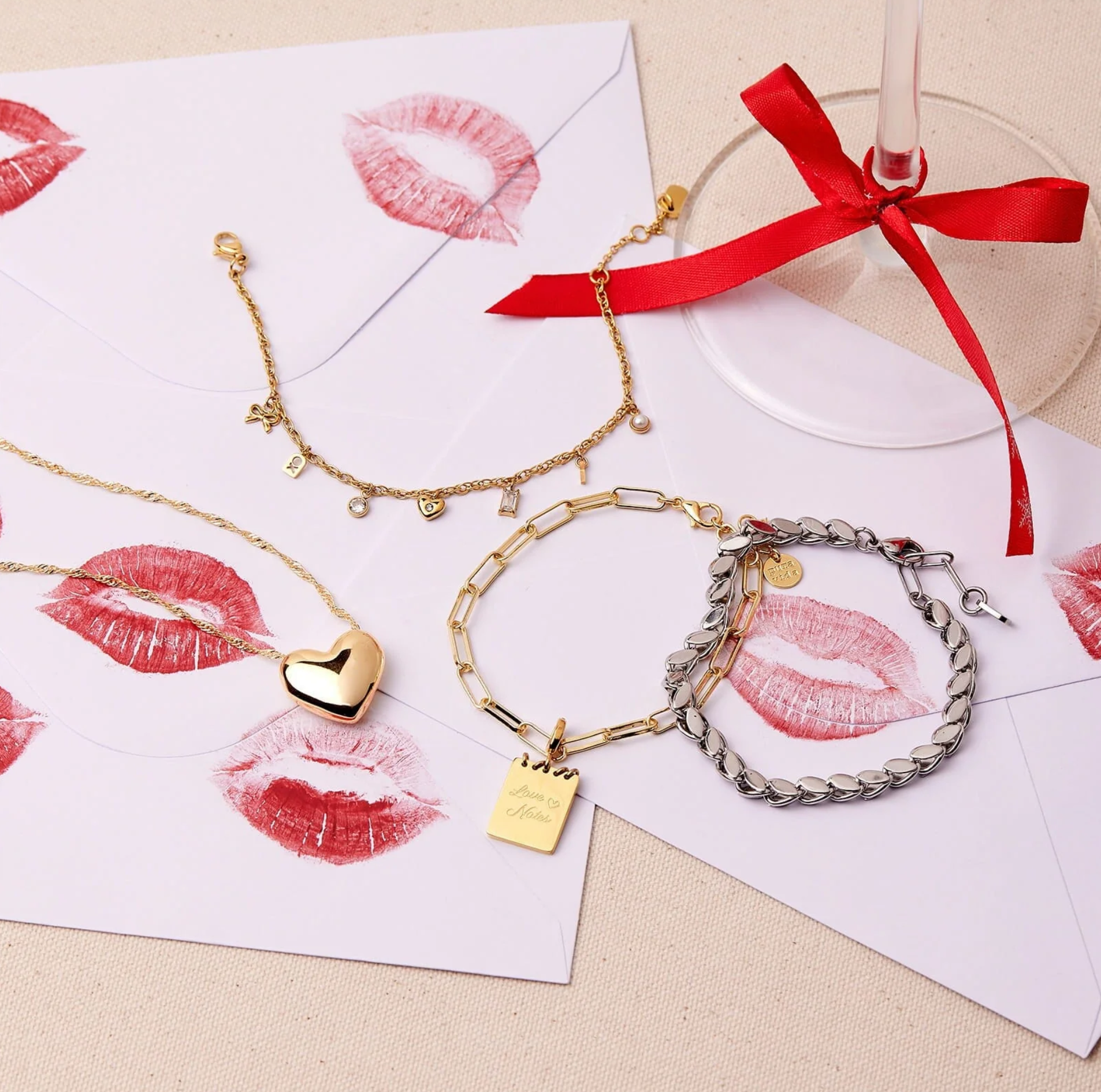 Pura Vida Love Charms Chain Gold Bracelet