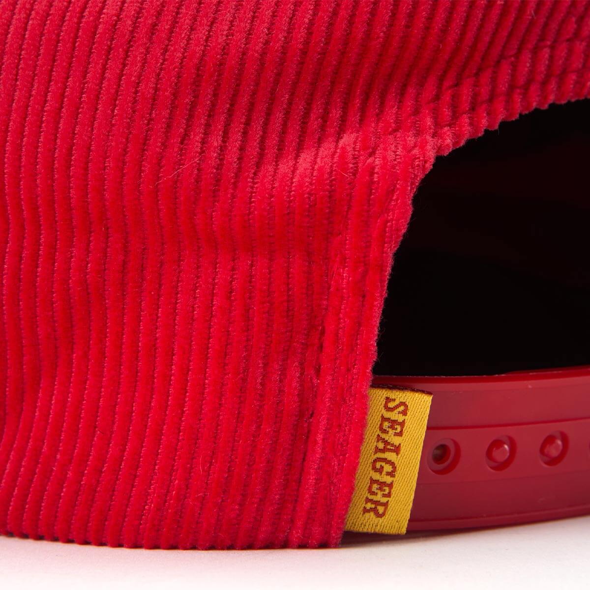 Seager Bradley Corduroy Snapback Red O/S