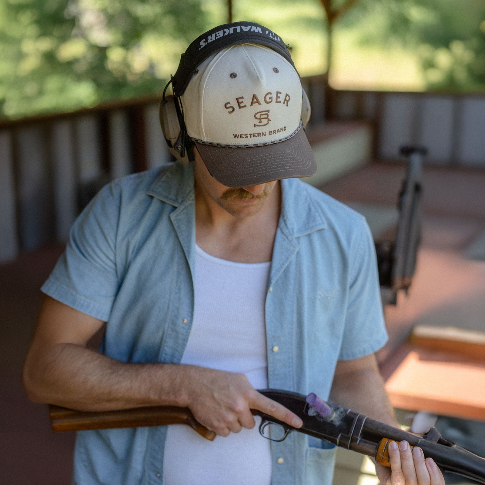Seager Branded Snapback Hat CreamBrown OS