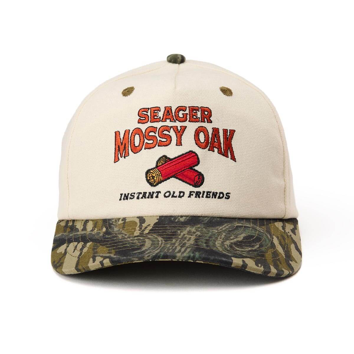 Seager X Mossy Oak Gone Hunting Snapback Hat Cream/CamoGreen OS