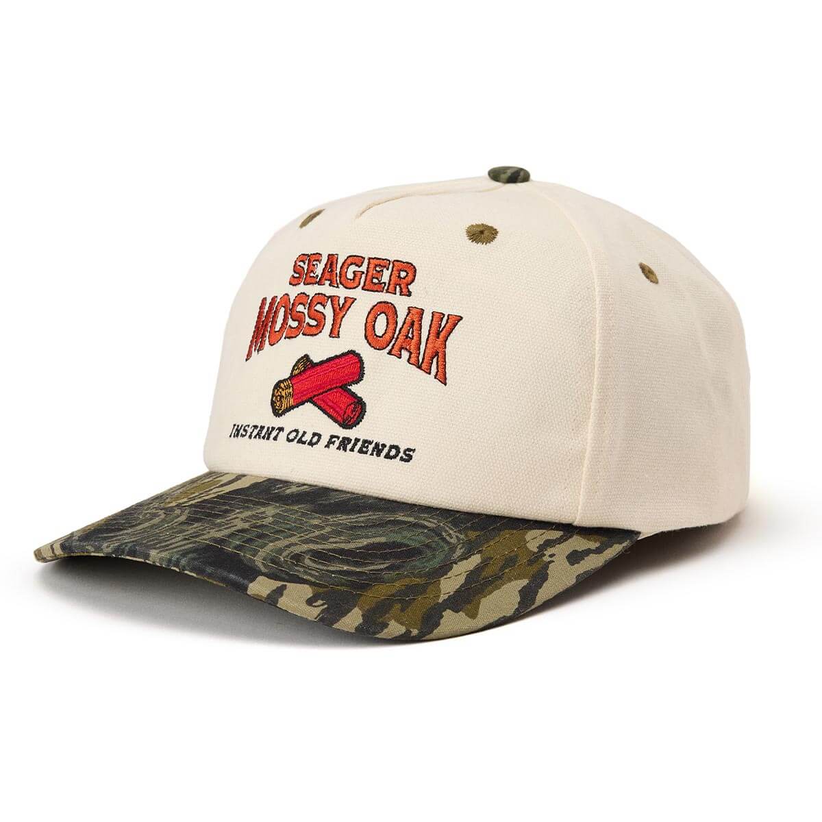 Seager X Mossy Oak Gone Hunting Snapback Hat Cream/CamoGreen OS